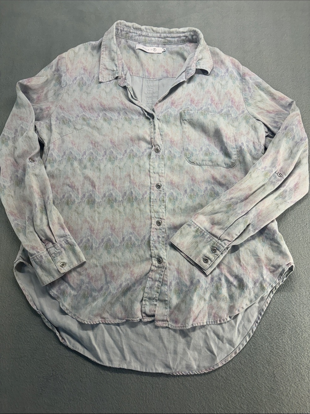 Billy T Tie Dye Print Button Down Shirt Size M